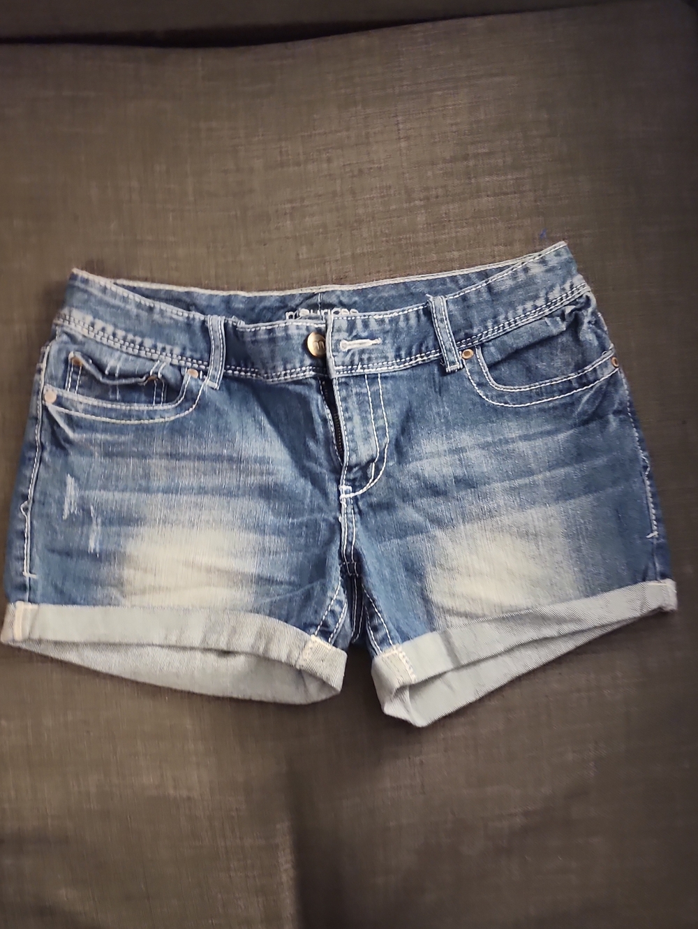 Maurices Women's Blue Rolled-Hem Denim Shorts
